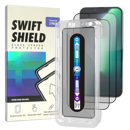 iPhone 13 Pro Max Tempered Glass Screen Protector [2-Pack] with Easy Alignment Frame – Matte Anti-Glare, Premium by SwiftShield