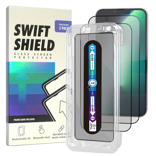 iPhone 13 Pro Max Tempered Glass Screen Protector [2-Pack] with Easy Alignment Frame – Matte Anti-Glare, Premium by SwiftShield
