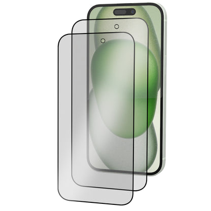 iPhone 15 Plus Tempered Glass Screen Protector [2-Pack] with Easy Alignment Frame – Matte Anti-Glare, Premium by SwiftShield