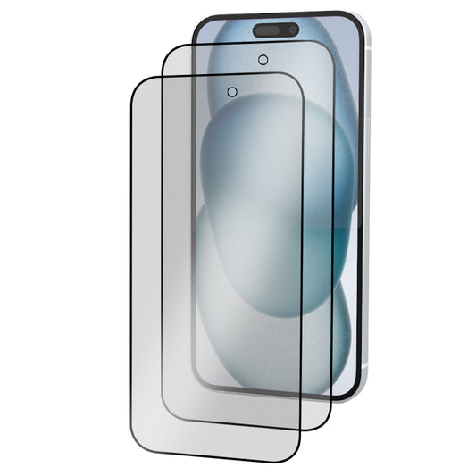 iPhone 15 Tempered Glass Screen Protector [2-Pack] with Easy Alignment Frame – Matte Anti-Glare, Premium by SwiftShield