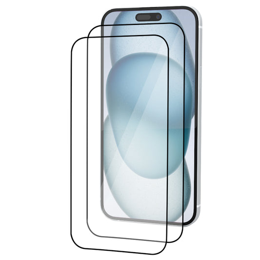 iPhone 15 Tempered Glass Screen Protector [2-Pack] with Easy Alignment Frame – Clear, Premium by SwiftShield