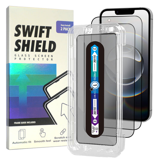 iPhone 16e Tempered Glass Screen Protector [2-Pack] with Easy Alignment Frame – Matte Anti-Glare, Premium by SwiftShield