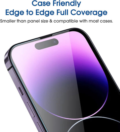 iPhone 14 Pro Tempered Glass Screen Protector [2-Pack] with Easy Alignment Frame – Clear, Premium by SwiftShield