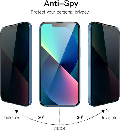 iPhone 13 Tempered Glass Screen Protector [2-Pack] with Easy Alignment Frame – Privacy, Premium by SwiftShield