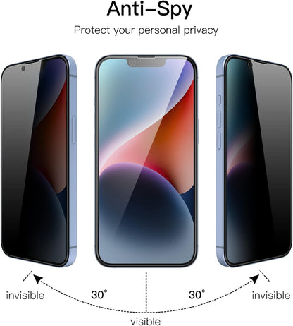 iPhone 16 Plus Tempered Glass Screen Protector [2-Pack] with Easy Alignment Frame – Privacy, Premium by SwiftShield