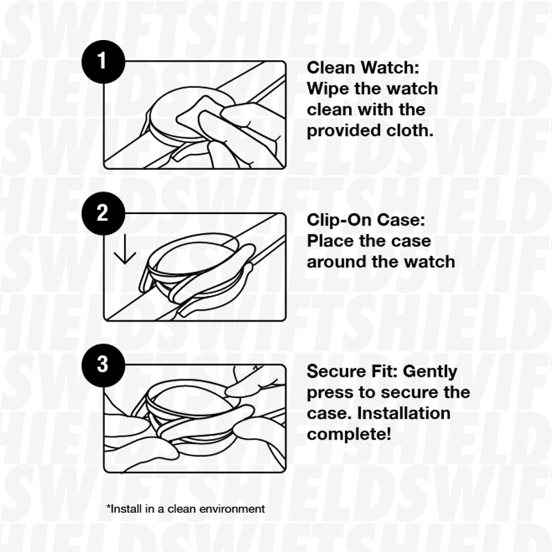 Apple Watch Ultra/Ultra 2 49mm Case with Glass Screen Protector by Swiftshield (2 Pack - Black + Clear)