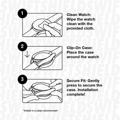 Apple Watch Ultra/Ultra 2 49mm Case with Glass Screen Protector by Swiftshield (2 Pack - Black + Clear)