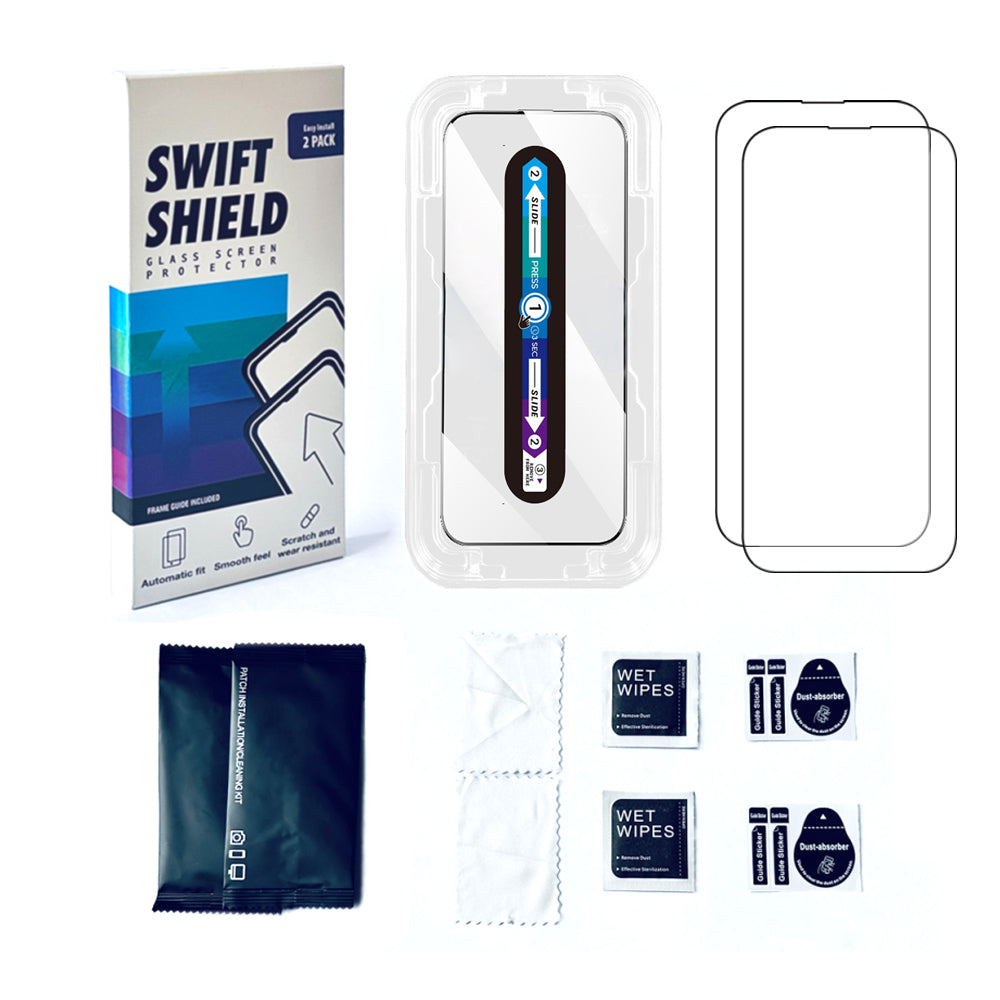 Samsung Galaxy S23 FE Tempered Glass Screen Protector [2-Pack] with Easy Alignment Frame – Clear, Premium by SwiftShield