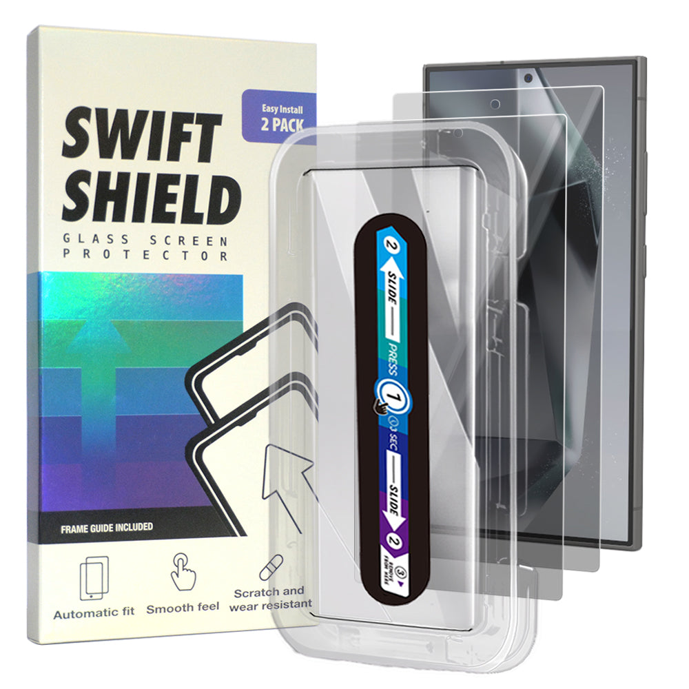 Samsung Galaxy S24 Ultra Tempered Glass Screen Protector [2-Pack] with Easy Alignment Frame – Privacy, Premium by SwiftShield