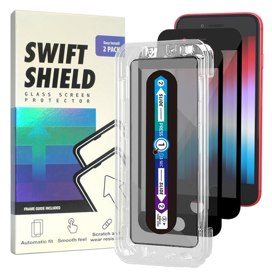 iPhone 8 Tempered Glass Screen Protector [2-Pack] with Easy Alignment Frame – Matte Anti-Glare, Premium by SwiftShield