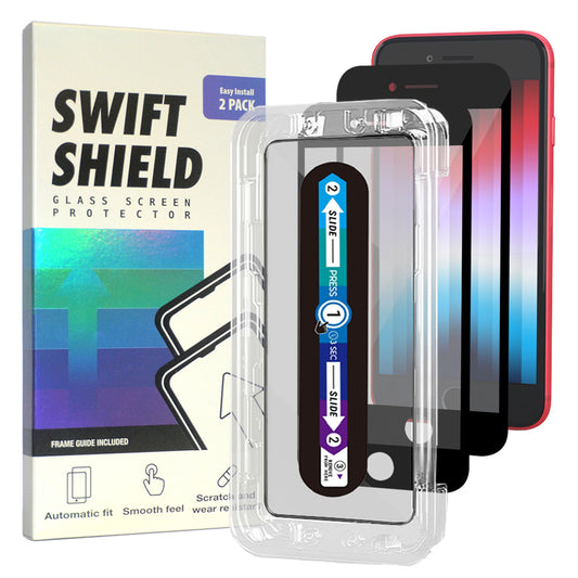 iPhone 8 Tempered Glass Screen Protector [2-Pack] with Easy Alignment Frame – Clear, Premium by SwiftShield