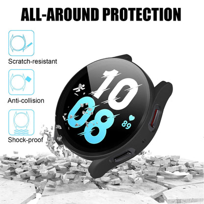 Samsung Galaxy Watch FE 40mm Case with Glass Screen Protector by SwiftShield (2 Pack - Clear)