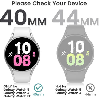 Samsung Galaxy Watch FE 40mm Case with Glass Screen Protector by SwiftShield (2 Pack - Clear)