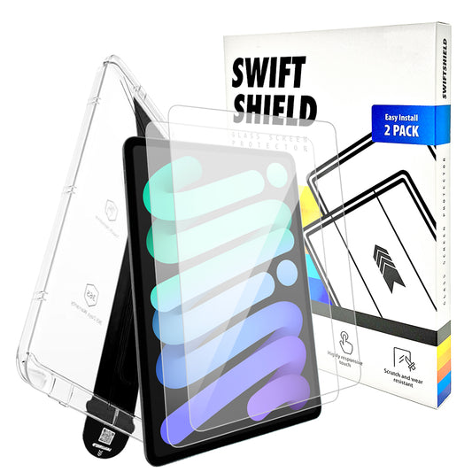 iPad Air 10.9" Tempered Glass Screen Protector [2-Pack] with Easy Alignment Frame – Clear, Premium by SwiftShield