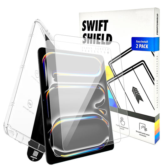 iPad Pro 13" M4 Tempered Glass Screen Protector [2-Pack] with Easy Alignment Frame – Clear, Premium by SwiftShield
